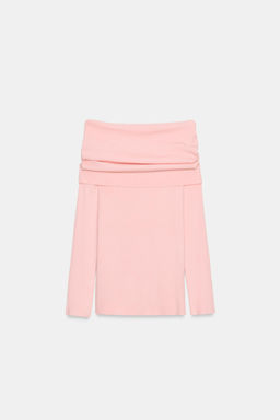 JERSEY PUNTO OFF SHOULDER / Rosa claro - Zara фото 4