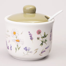 САХАРНИЦА С ЛОЖКОЙ AGNESS FLOWER STORY 10*9,5 СМ 300 МЛ