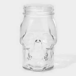 Кружка Доляна «Череп. Хэллоуин», 400 мл, 9×14.5 см, с крышкой и трубочкой, стекло, МИКС