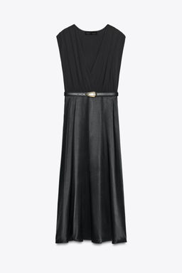 MIDI DRESS WITH CONTRAST BELT - Zara фото 7