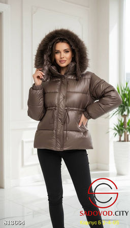 Женский пуховик с глянцевым покрытием - Bruno фото 3