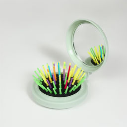 Расчёска массажная «Плюшевые милости», складная, с зеркалом, d=7.5 см, МИКС