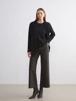 Leopar Desenli Wideleg Kad?n Jean Pantolon