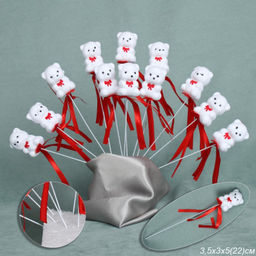 Декоративное украшение Мишка набор 12 шт / DYM-1 /уп 200/