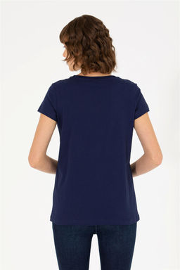 U. S. Polo Assn Женская базовая футболка темно-синего цвета с круглым вырезом - U.s. polo assn фото 12