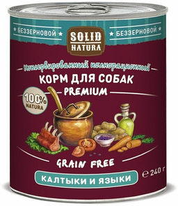 Solid Natura Premium д/соб. Калтыки и языки 0,24 кг. ж/б ЦБ-00003342