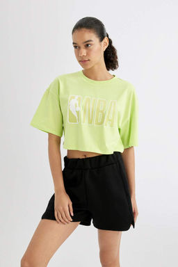 DeFactoFit Футболка Oversize с круглым вырезом и короткими рукавами NBA Wordmark  фото 3