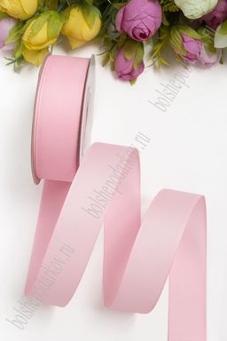 Лента репсовая 2,5 см*20 ярд "1 сорт" (SF-1348) розовый №04