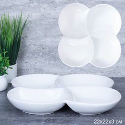 Блюдо менажница 4 секции 22х3 см / FN-0115 /уп 18/