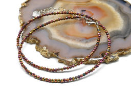 Чокер из циркона шарик гр.2мм цв.хамелеон, 38см