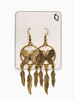 Цена за 2 шт. Серьги метал «Ловец снов», цвет чернёное золото