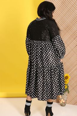 Платье больших размеров в горох - Almond фото 8