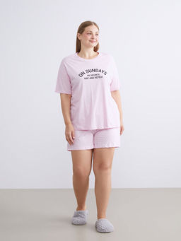 Puantiyeli Kad?n ?ortlu Pijama Tak?m?