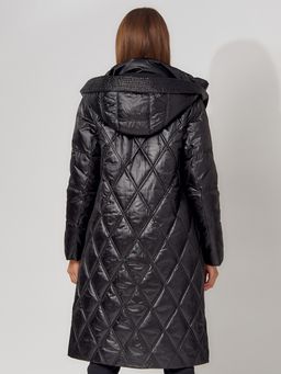 Пальто утепленное стеганое зимнее женское черного цвета 448602Ch - Mtforce фото 16