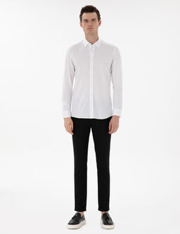 Beyaz Slim Fit Uzun Kollu G_mlek