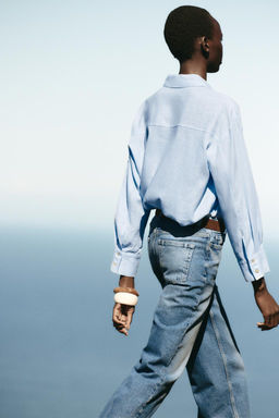 Z1975 HIGH-WAIST CULOTTE JEANS WITH BELT - Zara фото 15