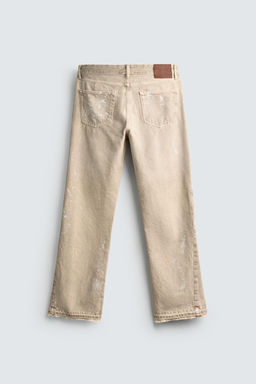 JEANS FLARE FIT EFECTO SALPICADURAS / Tostado claro - Zara фото 8