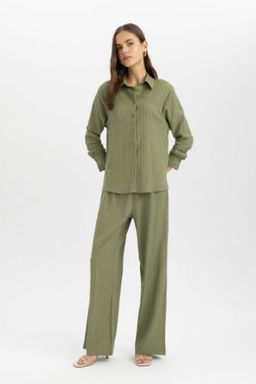 Viskon Pantolon Wide Leg Genis Bol Paca Esnek Belli Cepli Yuksek Bel Uzun Bo