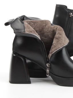 04-M3-836 BLACK Ботильоны зимние женские (натуральная кожа, натуральный мех) - Фабричный китай фото 17