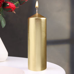 Свеча «Столбик», золотая, 5.5×15 см
