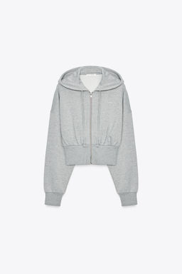 METALLIC THREAD CROP HOODIE - Zara фото 6