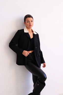 Martichelli Жакет чёрный с белым воротником  фото 4