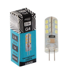 Цена за 3 шт. Лампа светодиодная Luazon Lighting, G4, 2 Вт, 220 В, 6500 K, 160 Лм