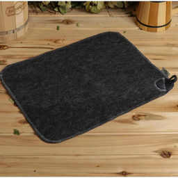 Набор для бани «Лётчик», 3 предмета: шапка, коврик, рукавица, шерсть 30%, полиэфир 70%, серый, «Добропаровъ»