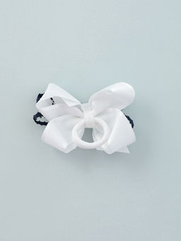 Цена за 6 шт. Бант для волос на резинке «Школьница», штрихи, 8 см, бело-синий