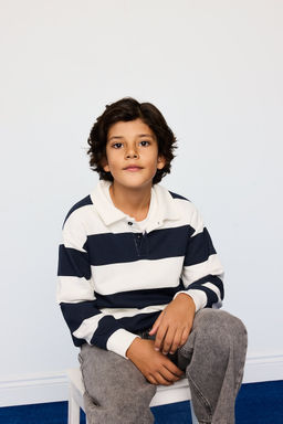 Polo Yaka _izgili Sweatshirt Erkek _ocuk