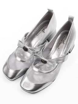 06-H36A-55C GREY/SILVER Туфли женские (натуральная кожа)