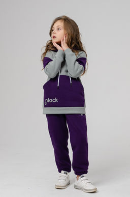 886Д Костюм детский "Серый/фиолетовый"