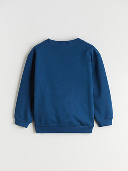 Bisiklet Yaka Minecraft Bask?l? Erkek ?ocuk Sweatshirt