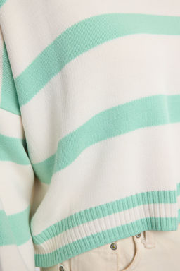 Siyah Crop Cizgili Triko Kazak TWOAW23KZ00205 - Trendyolmilla фото 10