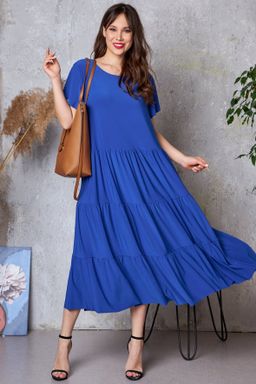 Платье цвета электрик красивое летнее повседневное - Almond фото 2