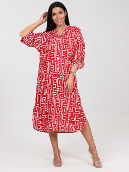 5116 ПЛАТЬЕ ЖЕНСКОЕ (Красный с белым)