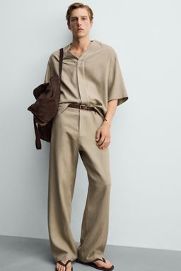 CAMISA RELAXED FIT VISCOSA - C??AMO / Vis?n - Zara фото 6
