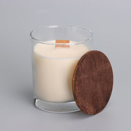 Свеча в стакане с деревянным фитилем и крышкой «Марокканский апельсин», из соевого воска
