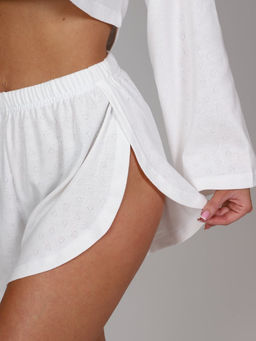 45 ПИЖАМА ЖЕНСКАЯ (шорты) (Белый) - А-дина фото 5