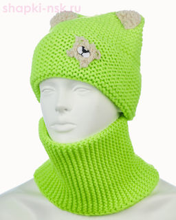 18-69-L Комплект для девочки флис (шапка+снуд) (48-52)