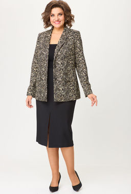 Костюм БелЭльСтиль 866/597 золото дизайн+черный однотон фото 7