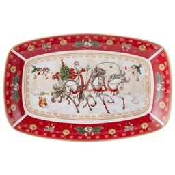 БЛЮДО LEFARD ТРОЙКА ПРЯМОУГ. 25*16*3 СМ КРАСНОЕ
