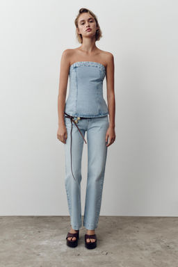 JEANS Z.04 STRAIGHT MID-WAIST FULL LENGTH - Zara фото 10