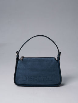 Сумка замшевая на плечо Deboro 30790 синяя волна