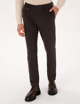 Kahverengi Slim Fit Flanel Dokulu Kuma_ Pantolon - Pierre cardin фото 8