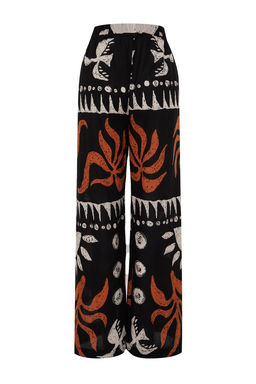 TRENDYOLMILLA Soyut Desenli Dokuma %100 Pamuklu Plaj Pantolon TBESS24PL00020 фото 8