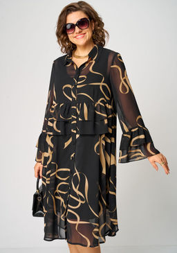 Платье EVA GRANT 7122 принт ленты