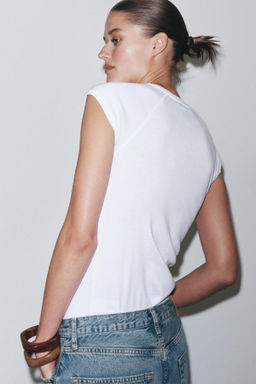 WASHED COTTON T-SHIRT - Zara фото 4