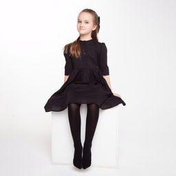 Цена за 2 шт. Колготки детские, чёрные, (nero), рост 116-122 см