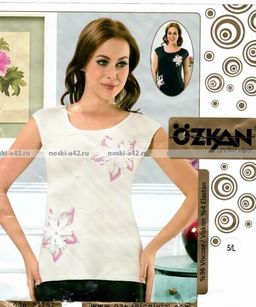 Цена за 1 шт. Футболки женские OZKAN Турция Цветы МОККО арт. 21757 XL (48-50) - Астекс фото 2